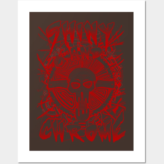 Shiny and Chrome (red ink) Wall Art by paintchips